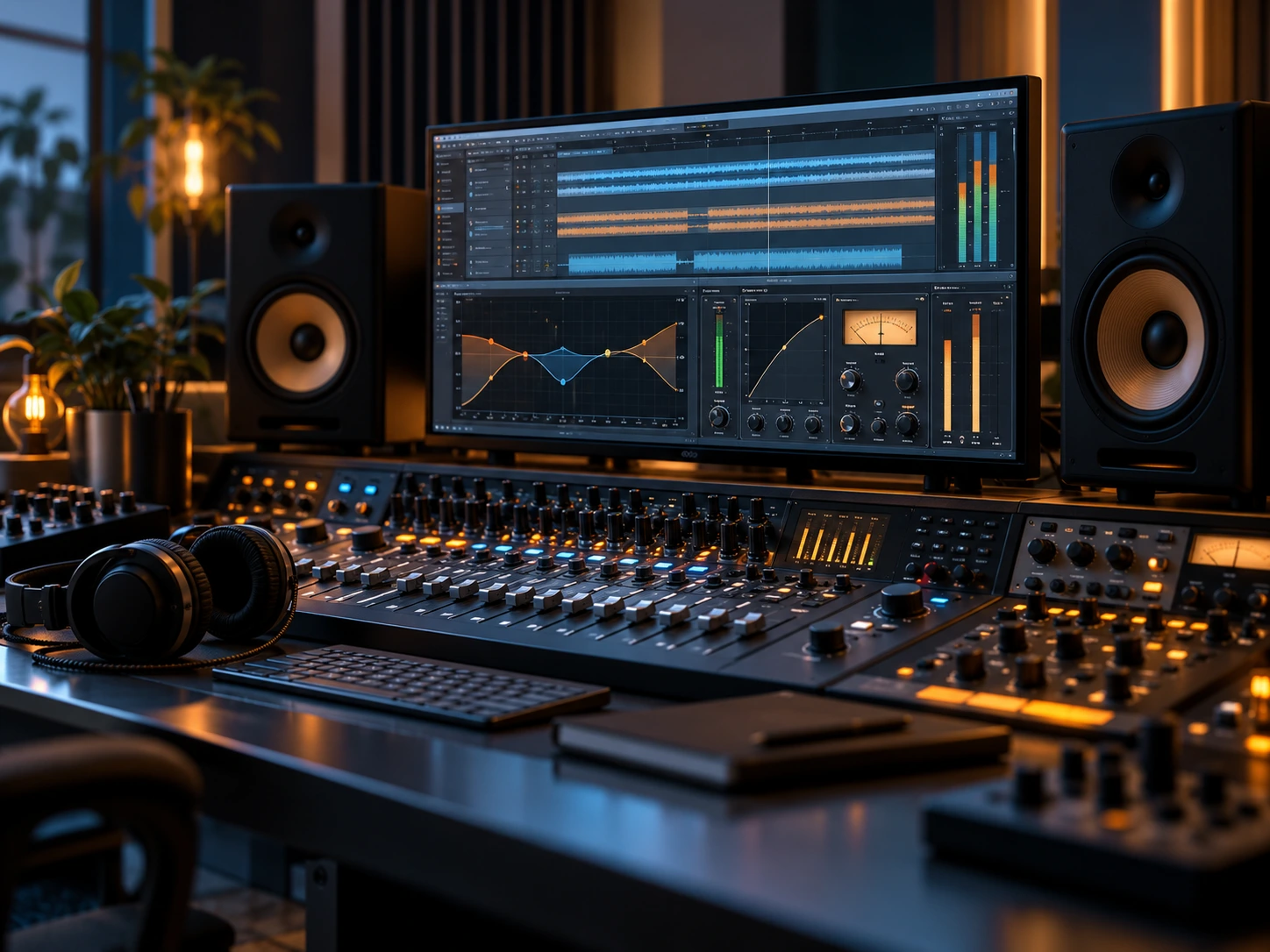 Music production studio detail